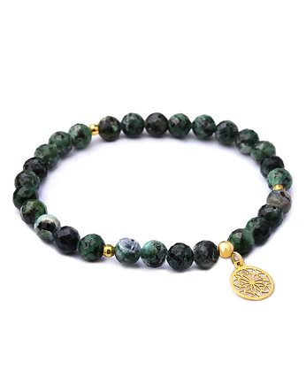 Bransoletka Szmaragd Zawieszka Mandala złoto, Brazi Druse Jewelry