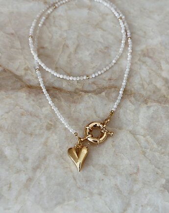 Naszyjnik Kamień księżycowy i serce, Chmolowska Jewellery