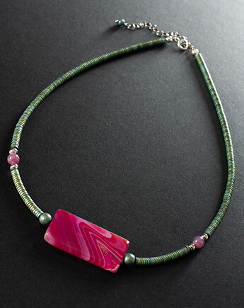 Naszyjnik z agatem, rubinem i hematytem.[ŁN13], Anillito