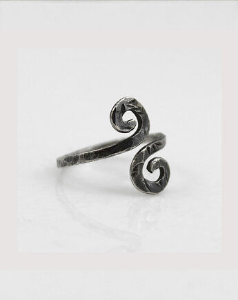 Pierścionek Zawijasy - rozm. XS - srebrny, Caltha