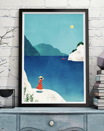 Plakat Morze Śródziemne - skaliste wybrzeże Calanques, minimalmill