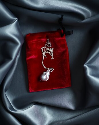 Naszyjnik srebrny z perłą barokową, ZY.JEWELLERY