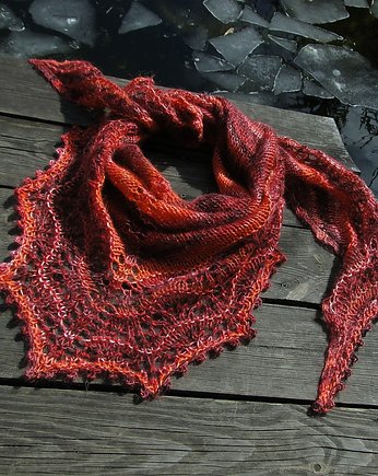 coral silk / chusta, agat handmade
