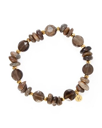 Bransoletka w pięknych brązach - Wersja Pozłacana, Kulka Bransoletki