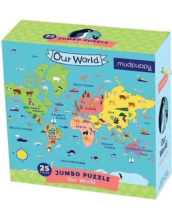 Puzzle podłogowe Mapa Świata 2+ Mudpuppy, ZUZU TOYS