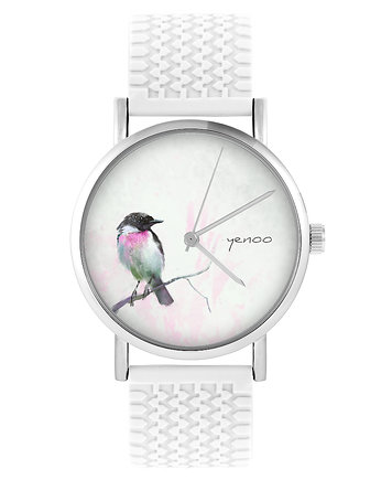 Zegarek - Ptaszek - silikonowy, biały, yenoo