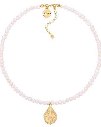 Naszyjnik z pereł naturalnych ze złotą muszlą, SOTHO