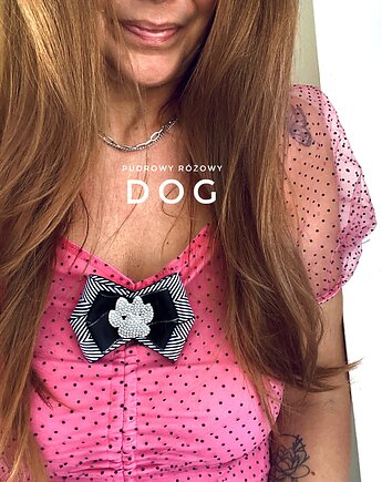 Kolekcja DOG Brosza z łapką wysadzaną kryształkami New, Pudrowy Różowy