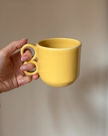 Kubek podwójne ucho  [kolor: jasny  budyń]  330 ml, FORMY PROSTE