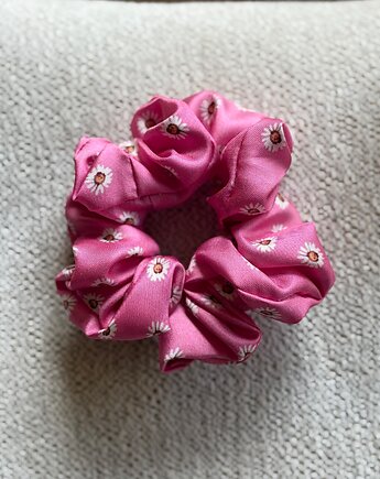 100% jedwab naturalny scrunchie, gumka do włosów, akcesoria do włosów, HANDMADE crochet by Klaudia