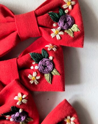 Kokardka haftowana czerwień, nanowoshop
