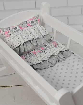 Drewniana Kołyska dla lalek Pościel EKO, LalaShop