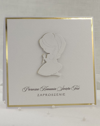 Zaproszenia na Komunię, Linia Gold, wzór 15, Anna Art and Crafts