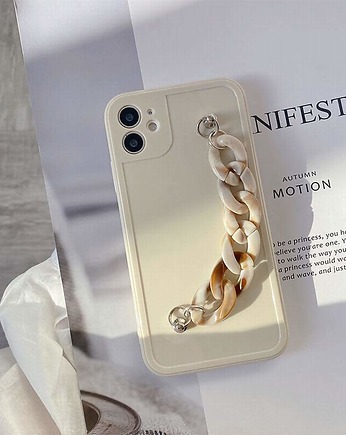 Eleganckie etui z łańcuszkiem - CAFFEE LATTE, Caseline  etui na telefon