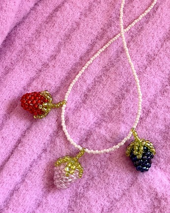 Naszyjnik - tre fragole grandi, LIMONI E FIORI