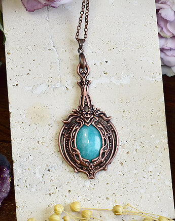 Wiktoriański miedziany wisiorek z amazonitem, Spirit Of Copper