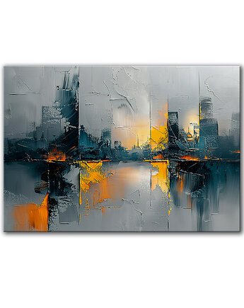 Obraz na płótnie - 100x70 cm  Miejska abstrakcja  (1-0667), raspberryEM