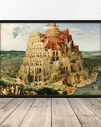 Plakat reprodukcja "Wieża Babel" Peter Bruegel 50x70 (500mm x 700 mm), scandiposter