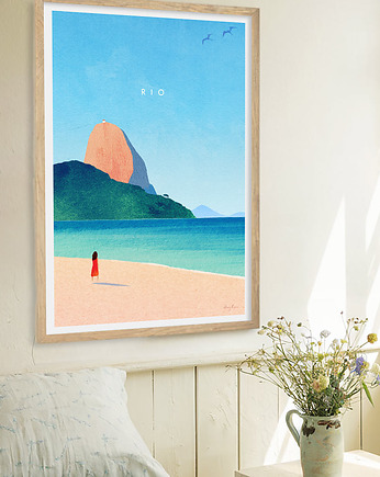 Rio De Janeiro Brazylia - Głowa Cukru - plakat fine art, minimalmill