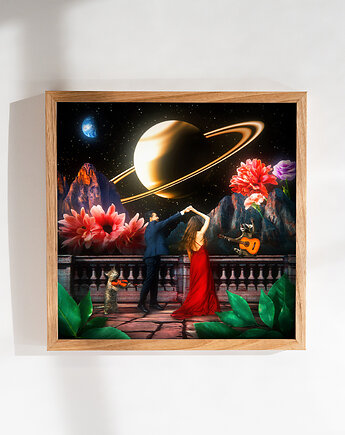 Surrealistyczny Plakat "Valentine's Day" Kolaż 30x30cm, Olśnienia