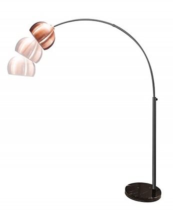 Lampa podłogowa loftowa Bow miedź marmur 210cm, Home Design