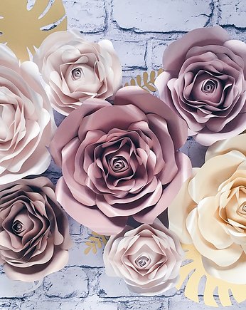 Duże kwiaty ROSE GOLD  3D - róże na ścianę, So cute So lovely