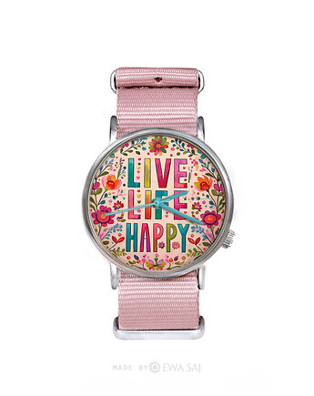 Live Life Happy - Spring Zegarek HANDMADE, Makaliboo