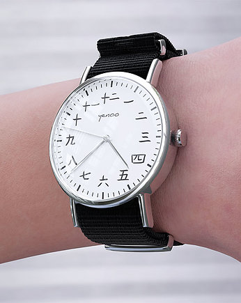 Zegarek - Kanji - czarny, nylonowy, OKAZJE - Prezenty na 18 dla chłopaka