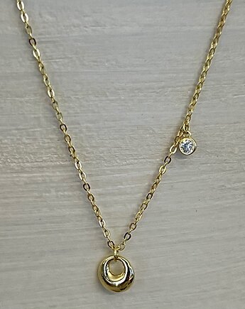 Naszyjnik ze srebra pr. 925 pozłacany.Kółko, kółeczko, Ade Art