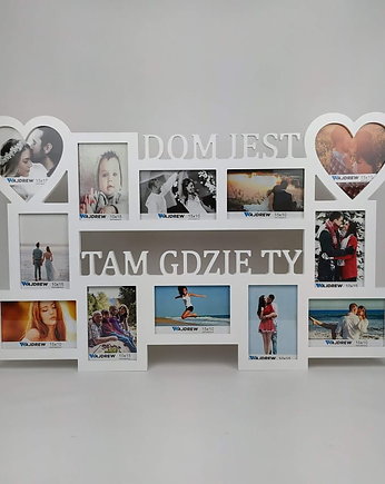 Multirama Ramka na zdjęcia z napisem Dom jest tam gdzie ty 12 zdjęć serca, Wajdrew