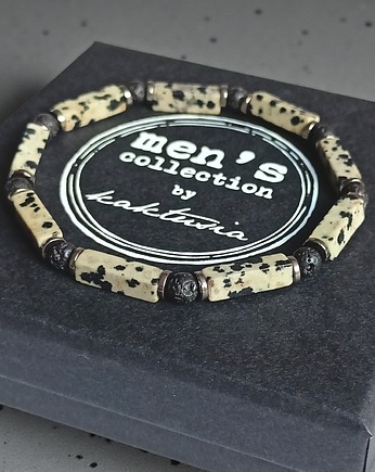 ANTYSTRESOWA, ENERGETYZUJĄCA : delikatna bransoletka : jaspis, lawa, hematyt, kaktusia