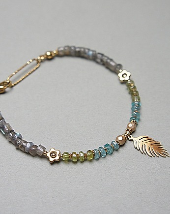 Labradoryty, apatyt, peridot /bransoletka/ - Szlachetna kolekcja, KiKa pracownia