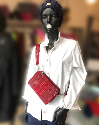 Damska czerwona torebka handmade skóra naturalna, Emilia Arendt