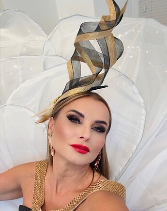 Fascynator AMIRA CZARNY ZŁOTY / inne kolory, MONIKA SAXTON LUXURIOUS MILLINERY