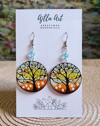 Kolczyki malowane ręcznie Drzewo życia, ajlla