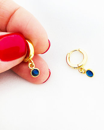 Złote kolczyki z kamieniami szafiry, Anemon Atelier