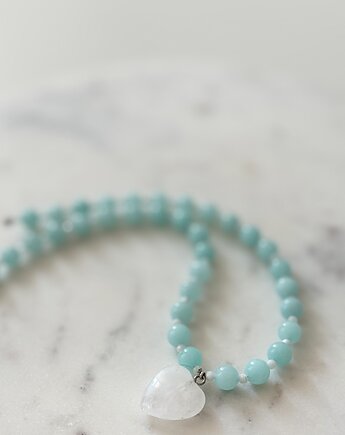 Choker Crystal Heart, Pebble and Pearl