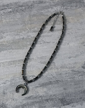 Naszyjnik z czarnej masy perłowej z LUNULĄ, AT NOON