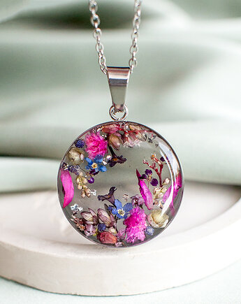 Wisiorek z kompozycją kwiatową, nature gift