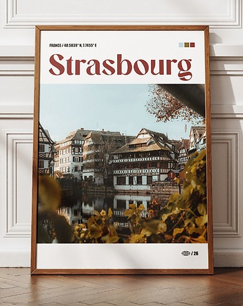Minimalistyczny plakat Strasburg Francja, DAPIDOKA