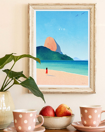 Rio De Janeiro Brazylia - Głowa Cukru - plakat fine art, minimalmill