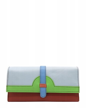 Portfel damski skórzany ze skrawków kolorowy przegródki na karty OLIVKA, Olivka Warsaw