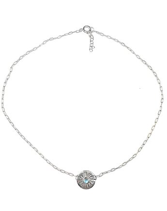 Srebrny naszyjnik z topazem i motywem słońca, Bijoux by Marzena Bylicka