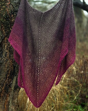 Burgund w chmurach / puchata, agat handmade