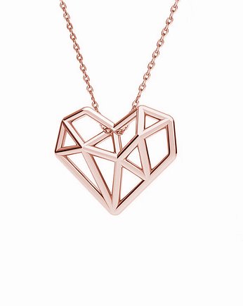 ORIGAMI HEART- różowe złoto, ISSI Jewelry