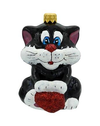 Bombka choinkowa: Kot z sercem: czarny, Syn Bombkarza