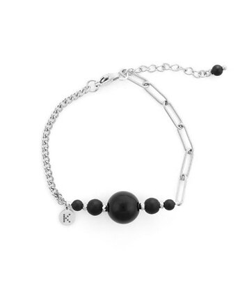 Bransoletka Bestseller z kamieniem sukcesu Srebrna stal szlachetna, Kulka Bransoletki