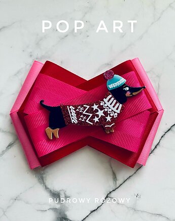 Kolekcja Pop Art Dog  Zimowy Jamnik, Pudrowy Różowy