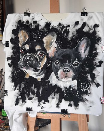 Damska koszulka z Twoim psem Buldog Francuski, rękąROBIONE