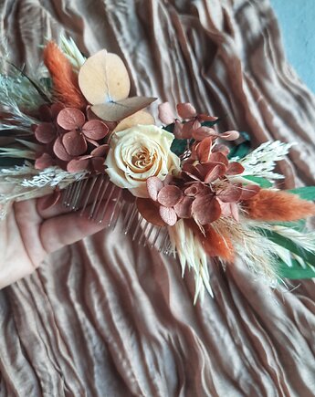 Grzebyk do włosów z eukaliptusa I róże, Mudryk Viktoria Dried Flowers